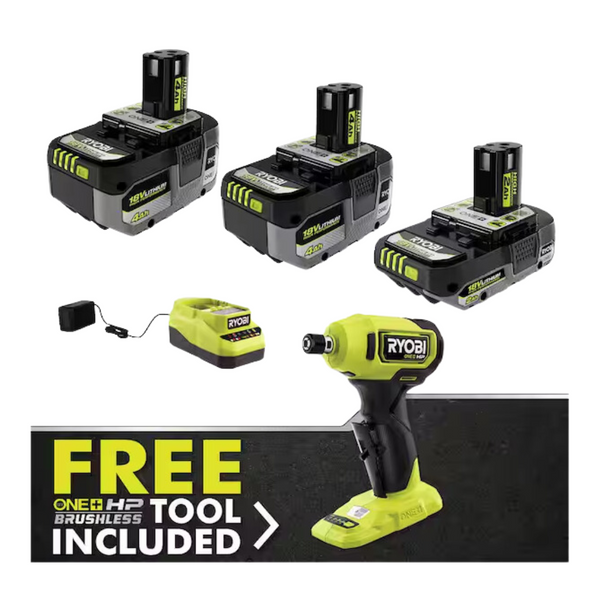 Ryobi One+ HP 18V Brushless Die Grinder w/ 2x 4.0Ah Batteries & 2.0Ah Battery