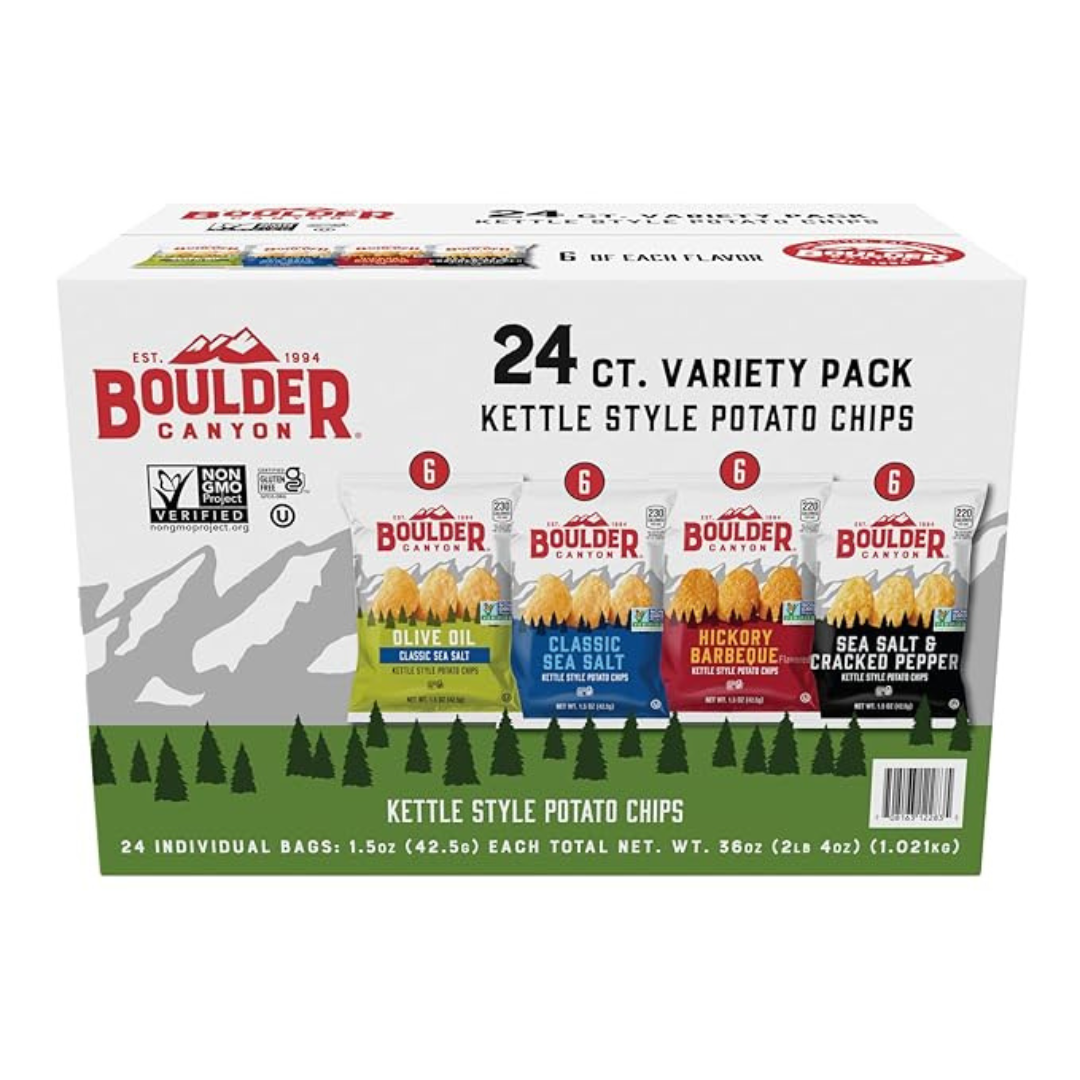 24-Pk Boulder Canyon Potato Chip, Variety Pack