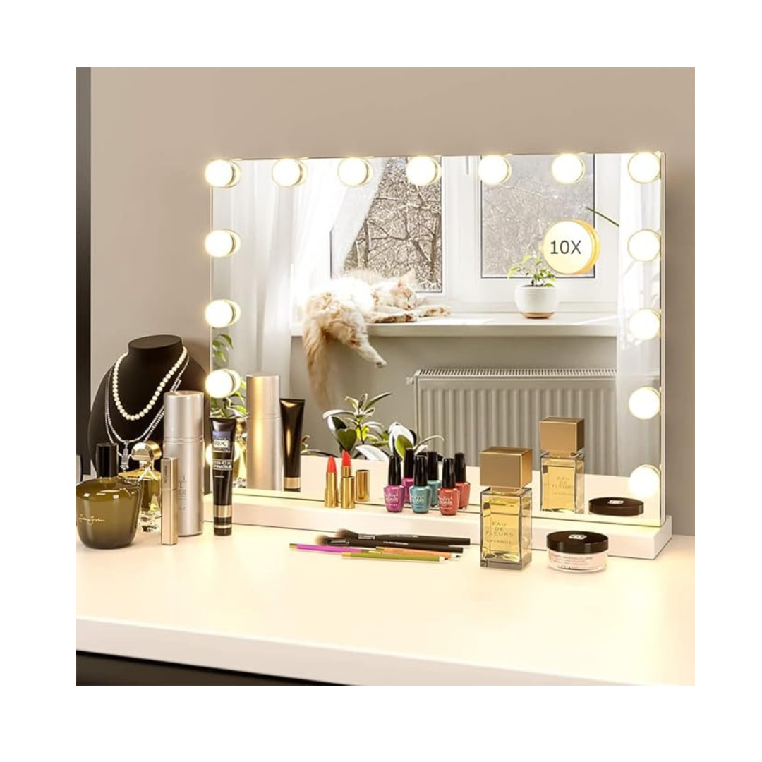 LilyHome 10X Magnification Large Vanity/Makeup Mirror with Lights