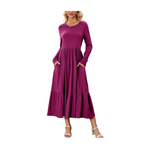 Theenkoln Women's Ruffle Sleeve V Neck Boho Dress