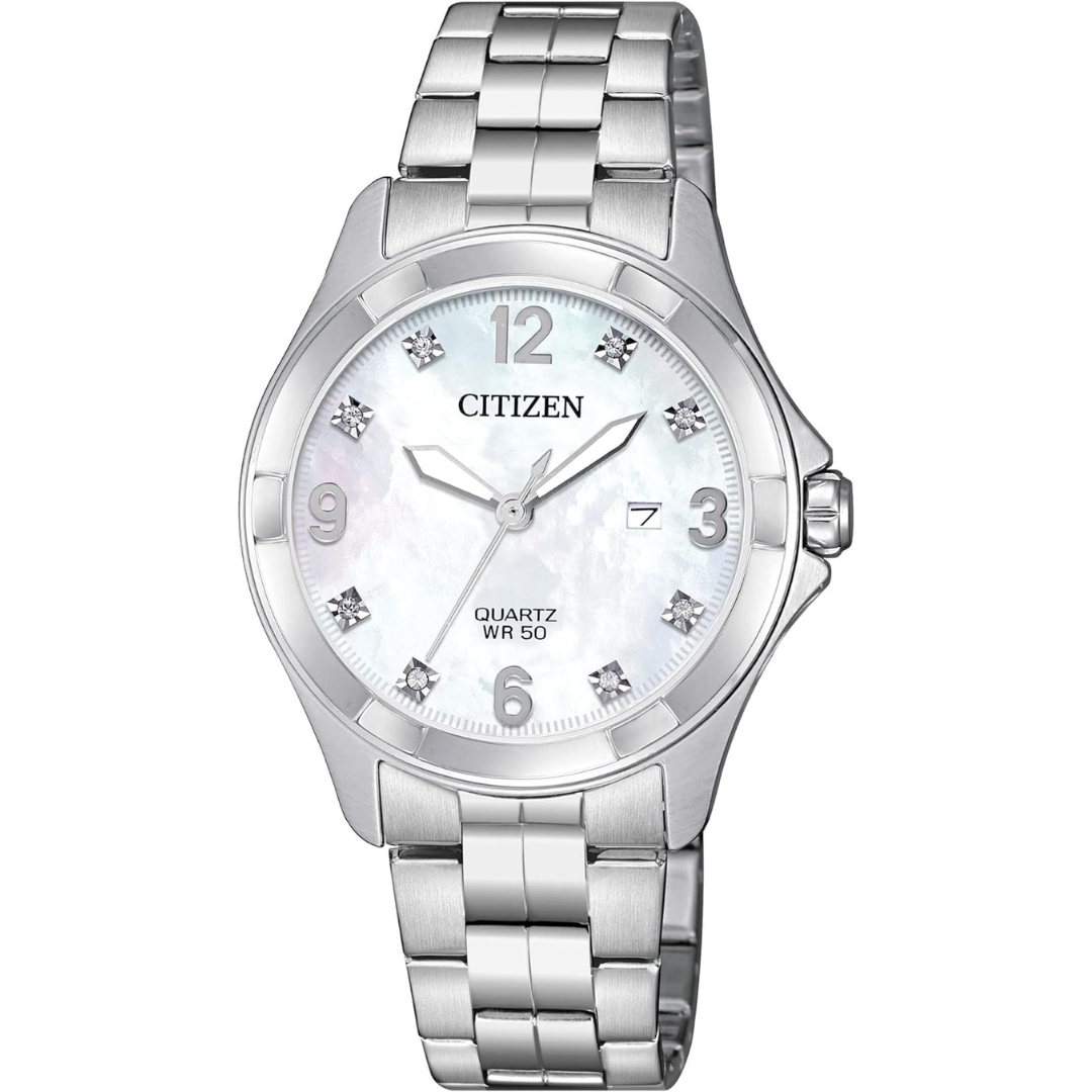 Citizen Women's Quartz Stainless Steel Crystal Silver-Tone Watch