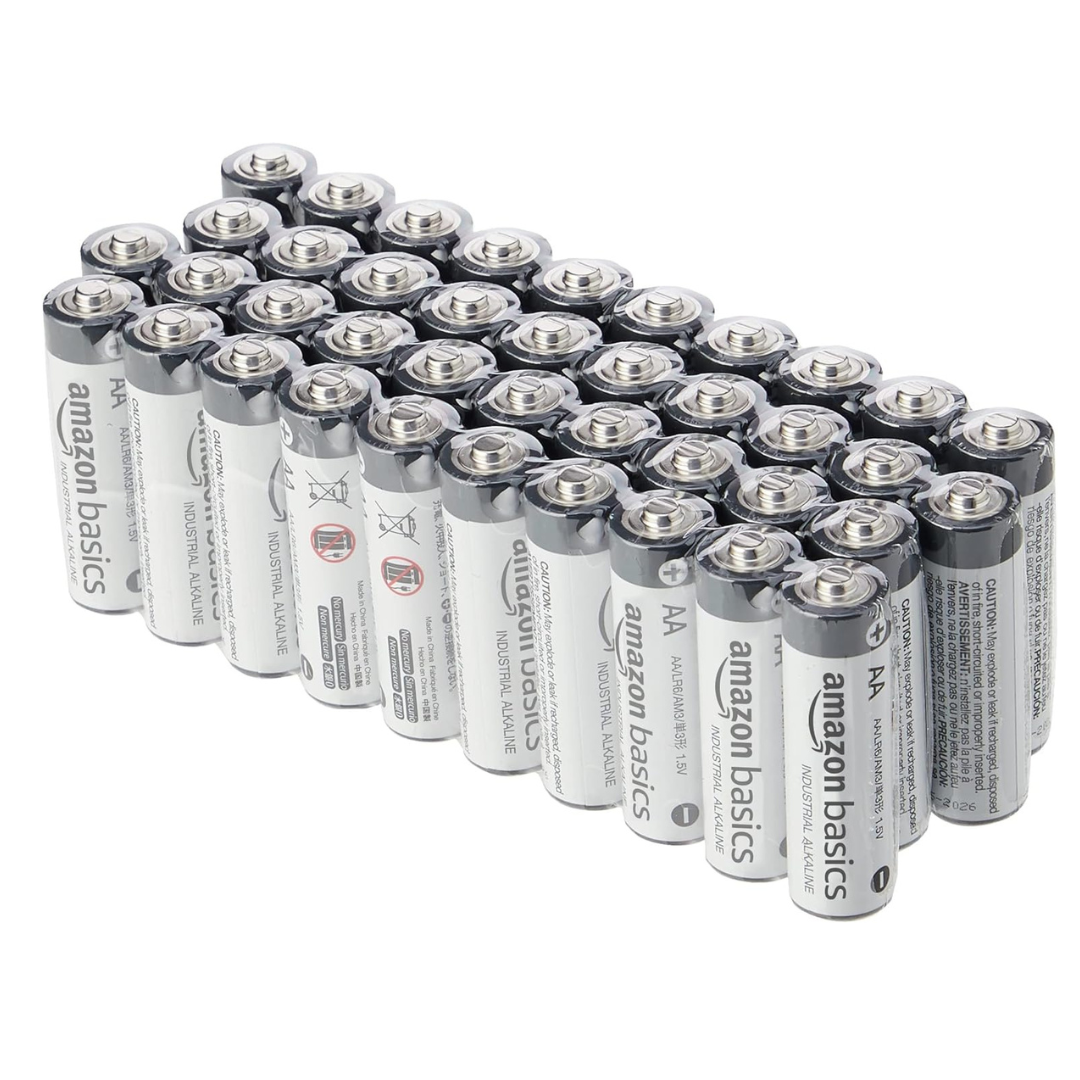 40-Count Amazon Basics Industrial AA Alkaline Batteries
