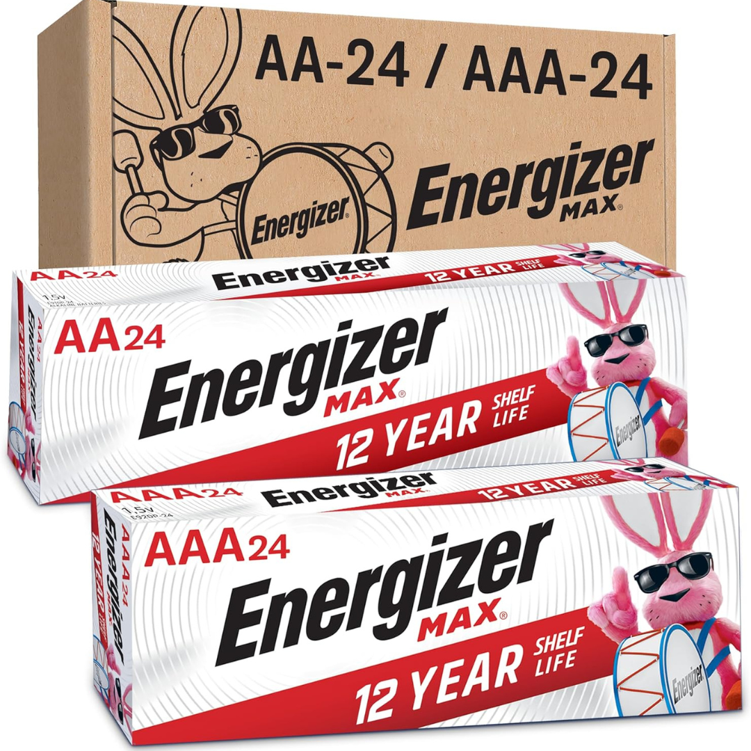 48-Count Energizer Max Alkaline Batteries (24-Count AA + 24-Count AAA)