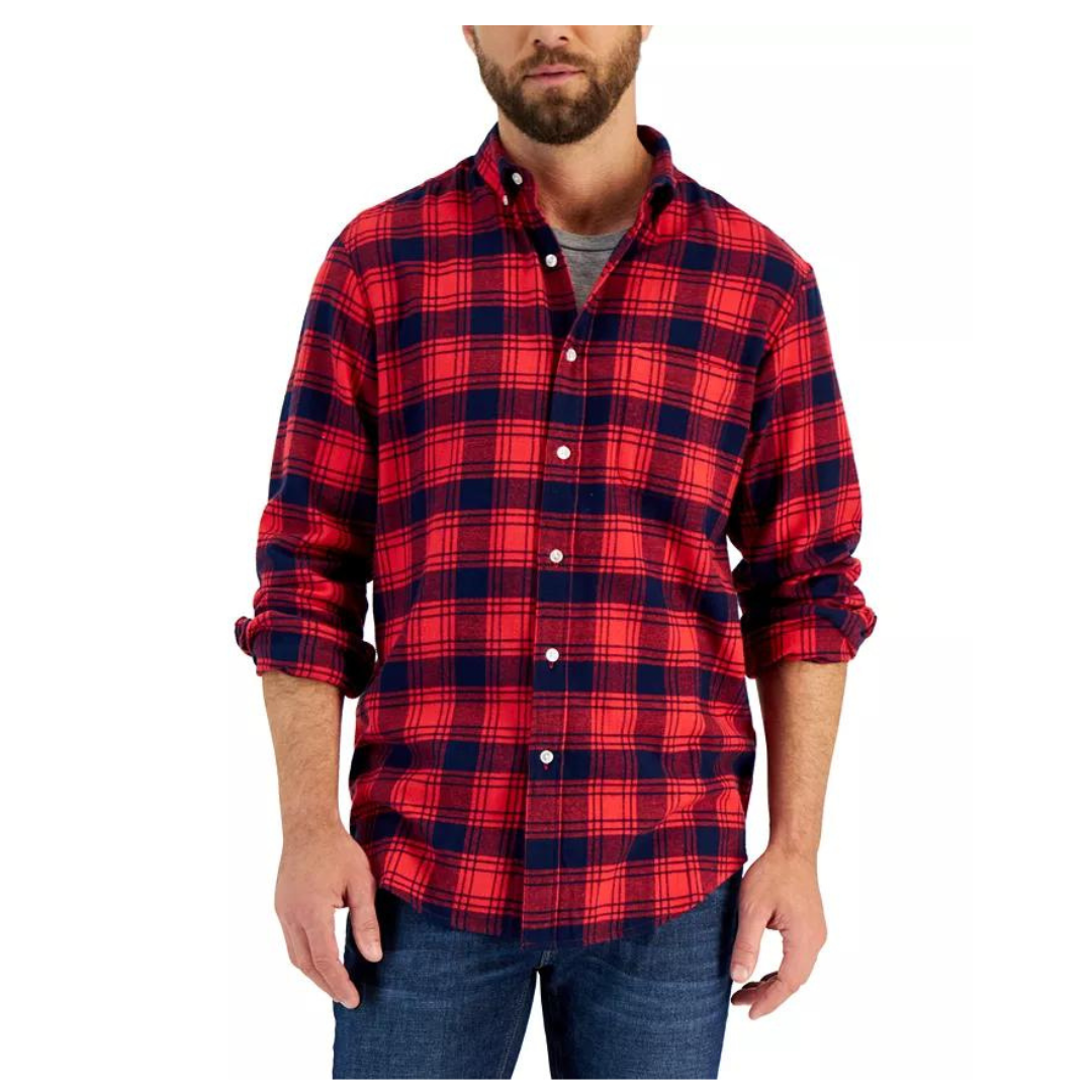 Club Room Men's Regular-Fit Plaid Flannel Shirt