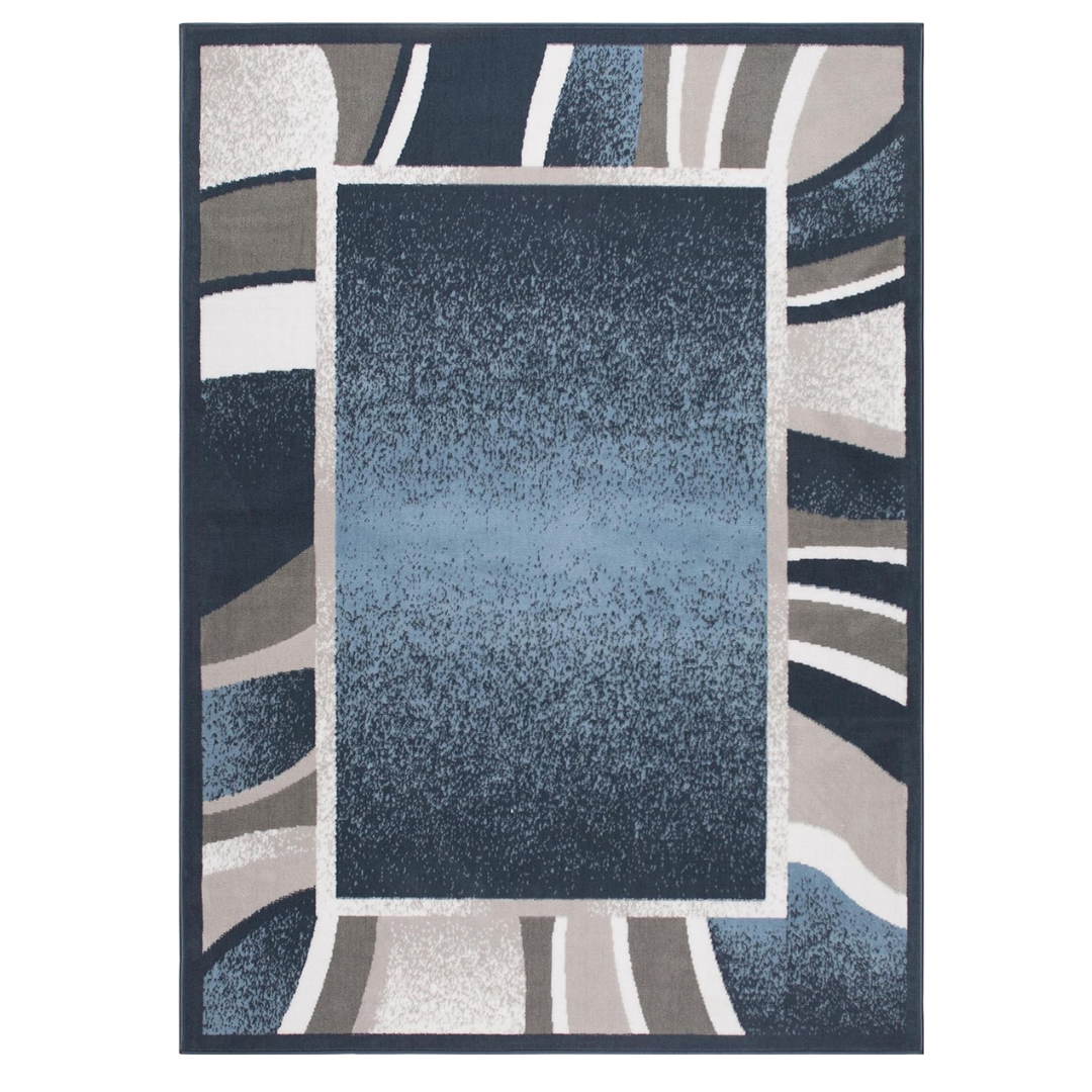 Home Dynamix Lyndhurst Rotana Modern Area Rug, Contemporary Blue/Gray/Ivory (21″x35″)