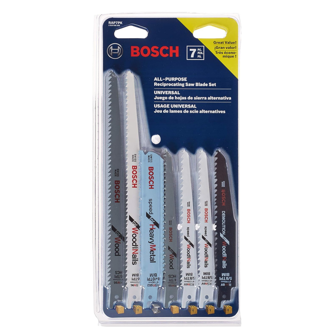 7-Pack Bosch Demolition Reciprocating Saw Blade Set