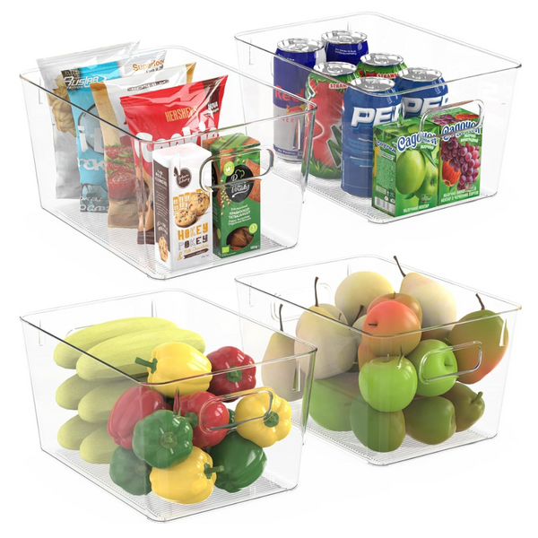 4-Pack Baleine Bpa Free Pet Plastic Fridge Storage Bins