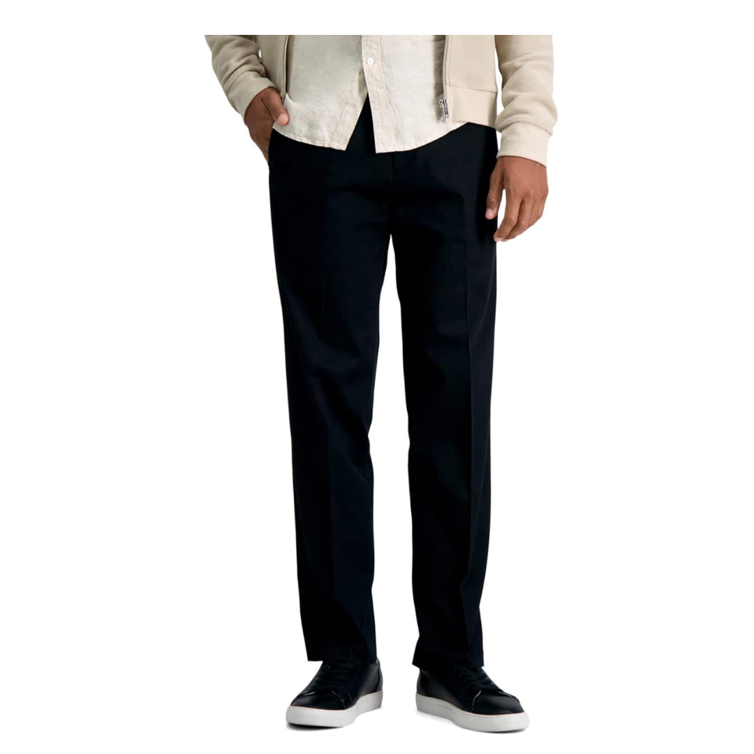 Haggar Men’s Premium No Iron Khaki Straight Fit Flat Front Pants