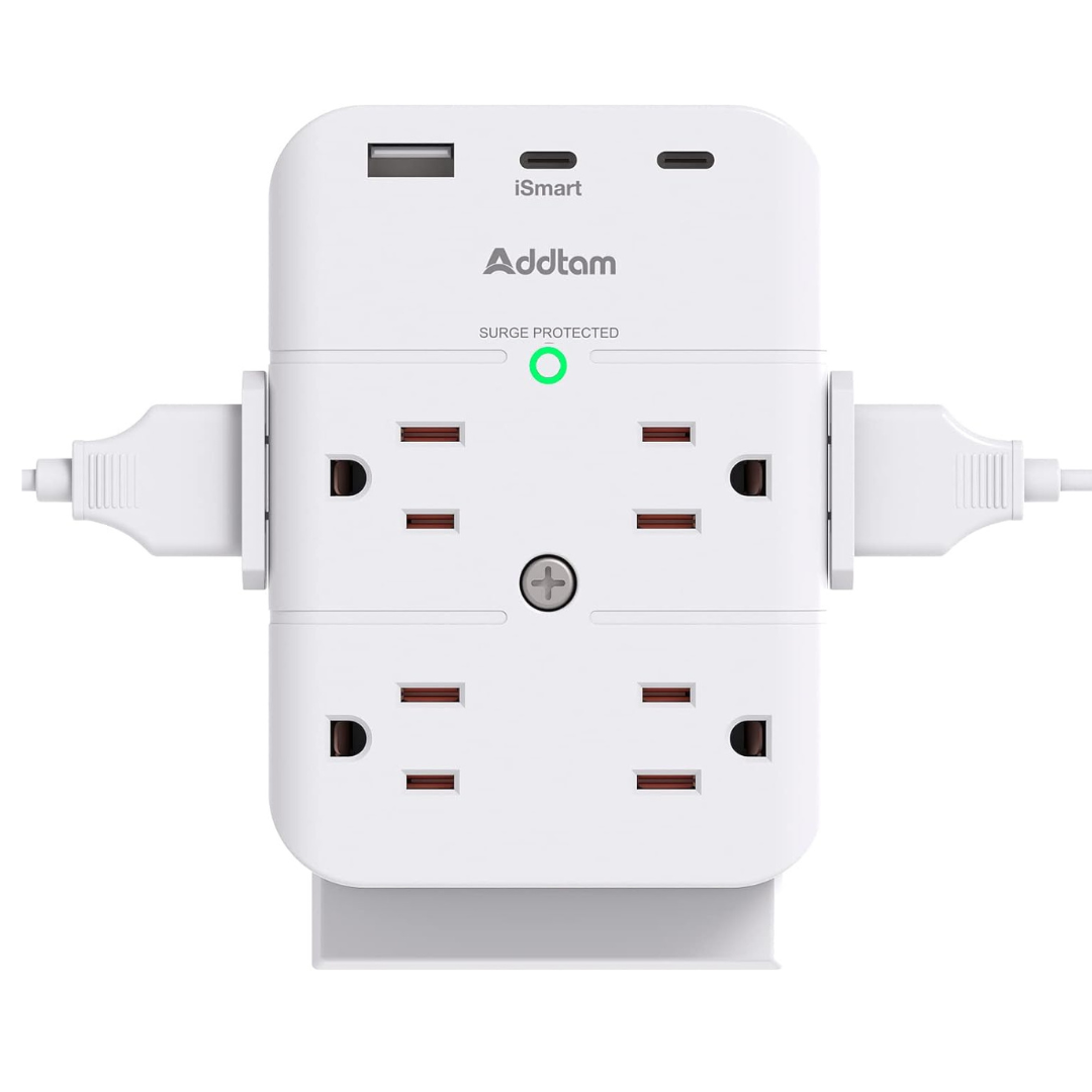 Addtam 8 Outlets Splitter with 3 USB Wall Charger Surge Protector