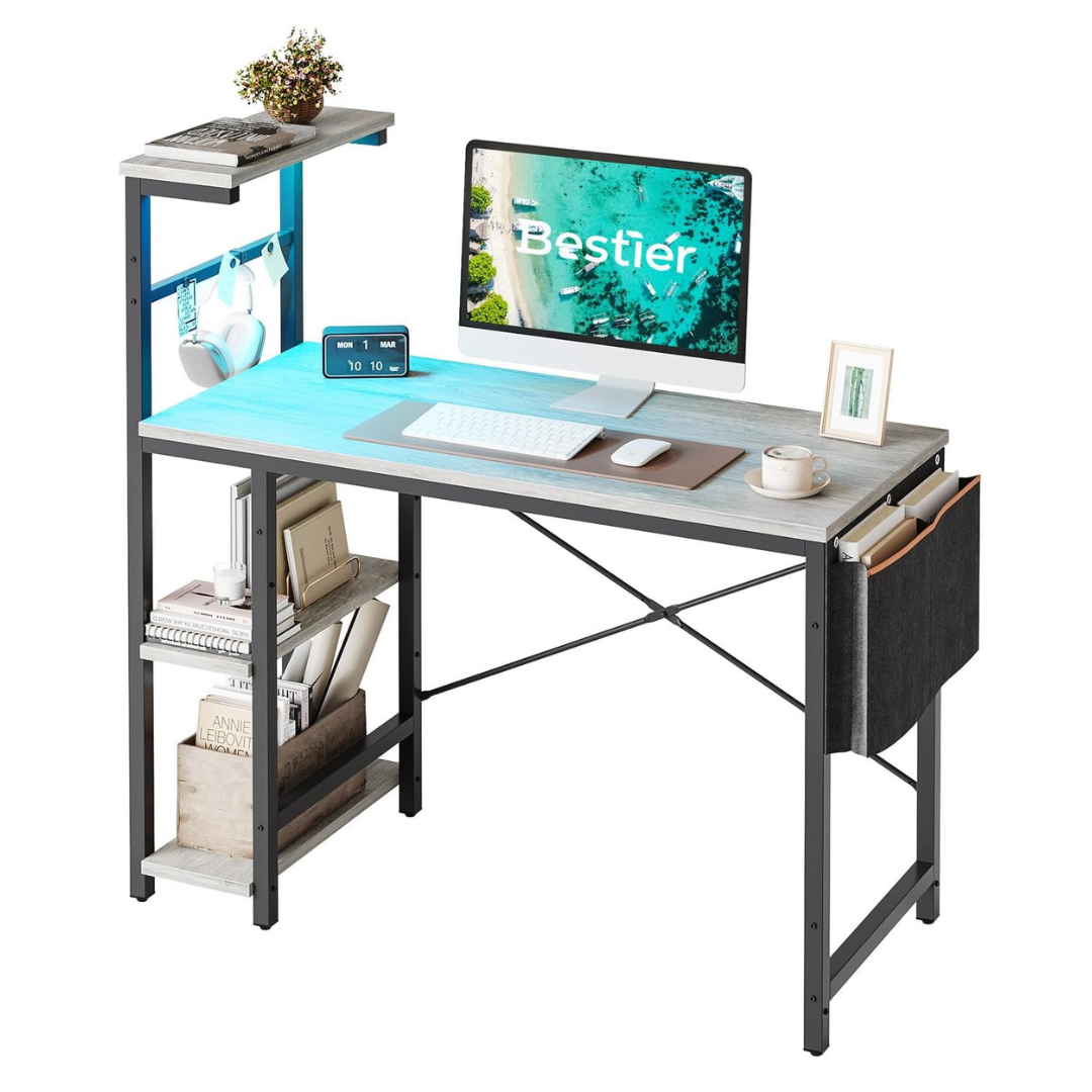 Bestier Computer Desk with 4 Tiers Shelves