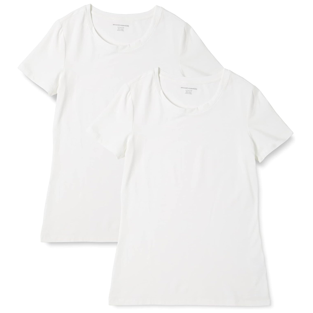 Amazon Essentials Women’s Classic-Fit Short-Sleeve Crewneck T-Shirt (2 Pack)