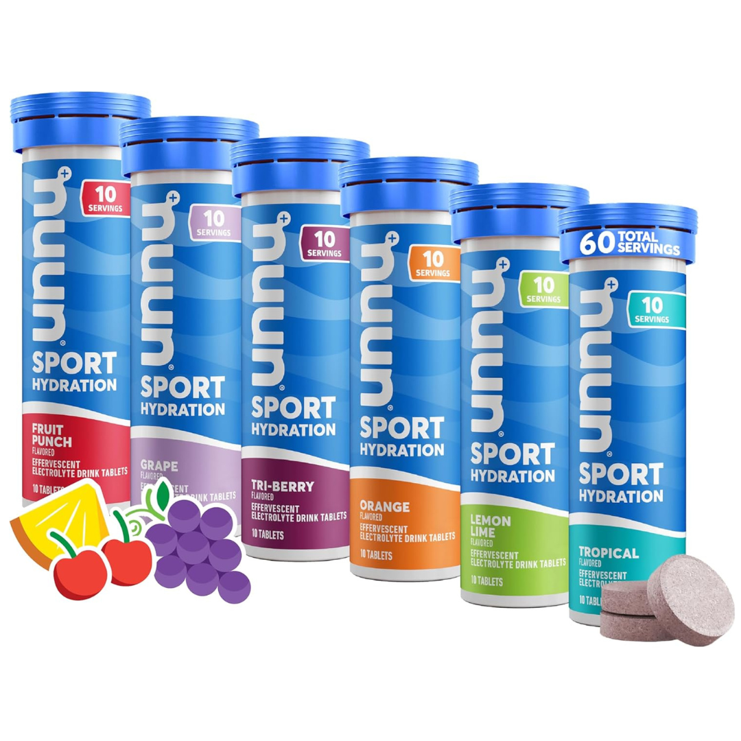 60-Count (6 x 10ct) Nuun Sport: Electrolyte Drink Tablets Variety Pack