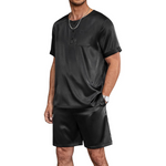 2-Piece Ekouaer Mens Satin Pajamas Set