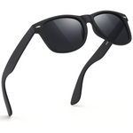 Feidusun Polarized Square Frame Sunglasses (Black)
