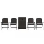4-Pack Hampton Bay Woven Wicker Patio Chairs with Outdoor Storage Box on Wheels