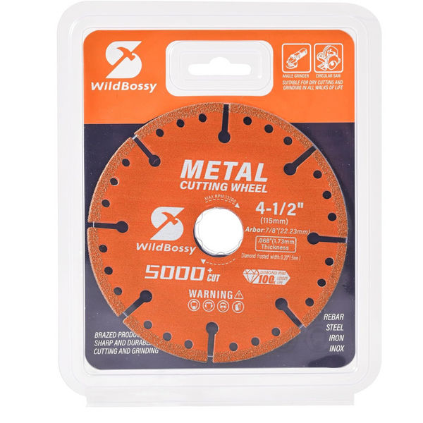 WildBossy Diamond 4-1/2" Cutting Wheel with 7/8" Arbor Hole