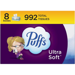 8-Pack Puffs Ultra Soft Non-Lotion Facial Tissue Family Boxes + $3.20 Amazon Credit