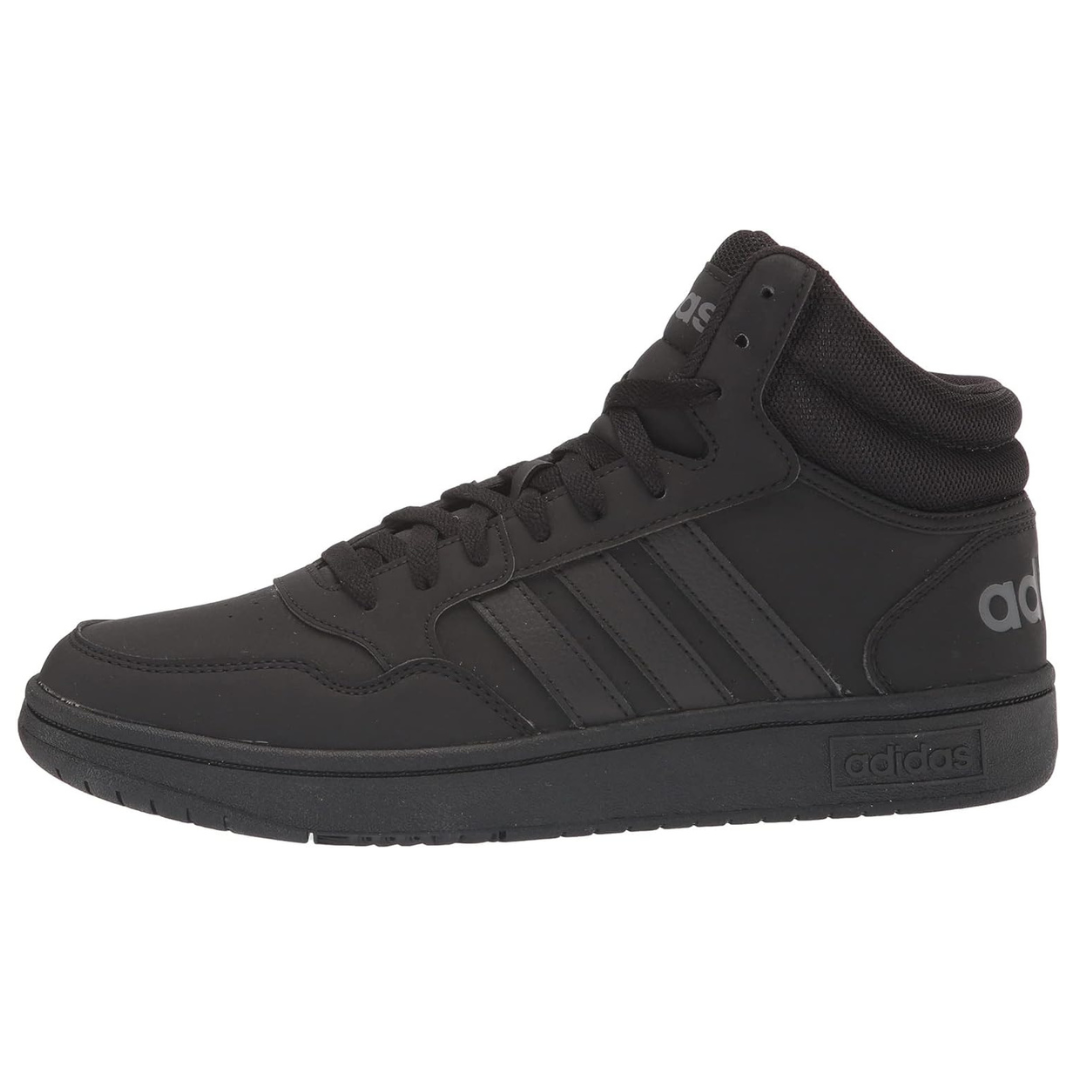 adidas Men's Hoops 3.0 Mid Sneaker (Black/Black/Grey)