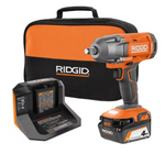 Ridgid 18V Cordless 1/2" Impact Wrench Kit with 4Ah Battery & Charger