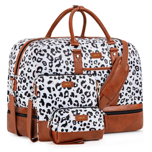 3-Piece Ibfun Large Weekender Overnight Carry On Tote Bag