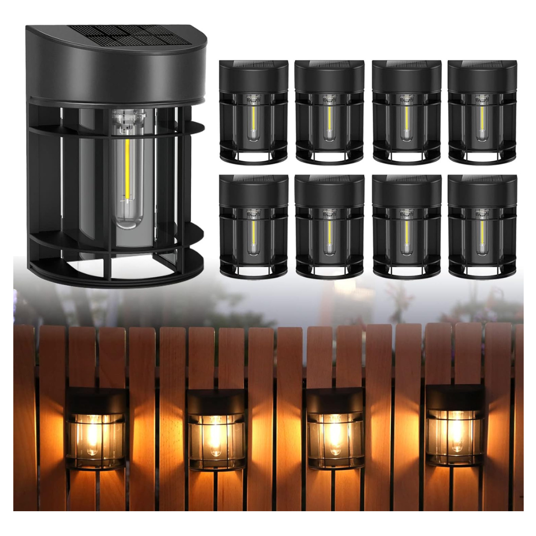 8-Pack Doeslag Waterproof Solar Powered Deck Lights with Led Bulbs
