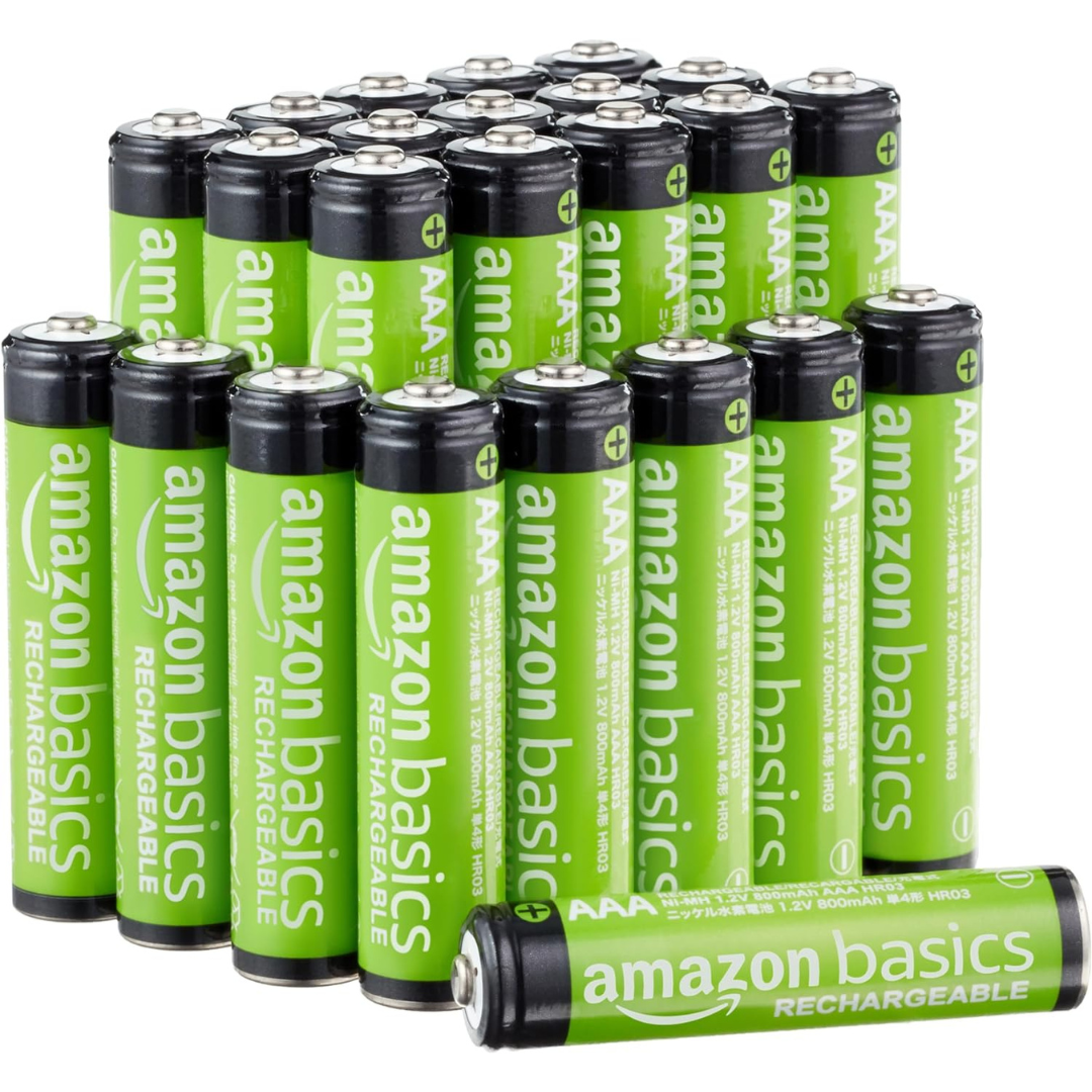 24-Pack AmazonBasics AAA NiMH 800 mAh Rechargeable Batteries