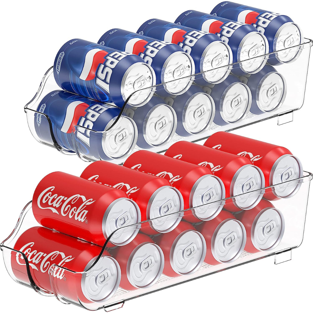 2-Pack Simple Houseware Soda Can Organizer for Pantry / Refrigerator
