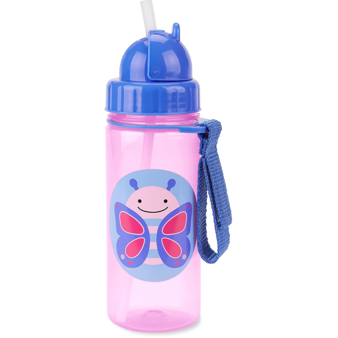 Skip Hop Toddler Sippy Cup with Straw, Zoo Straw Bottle 13 oz