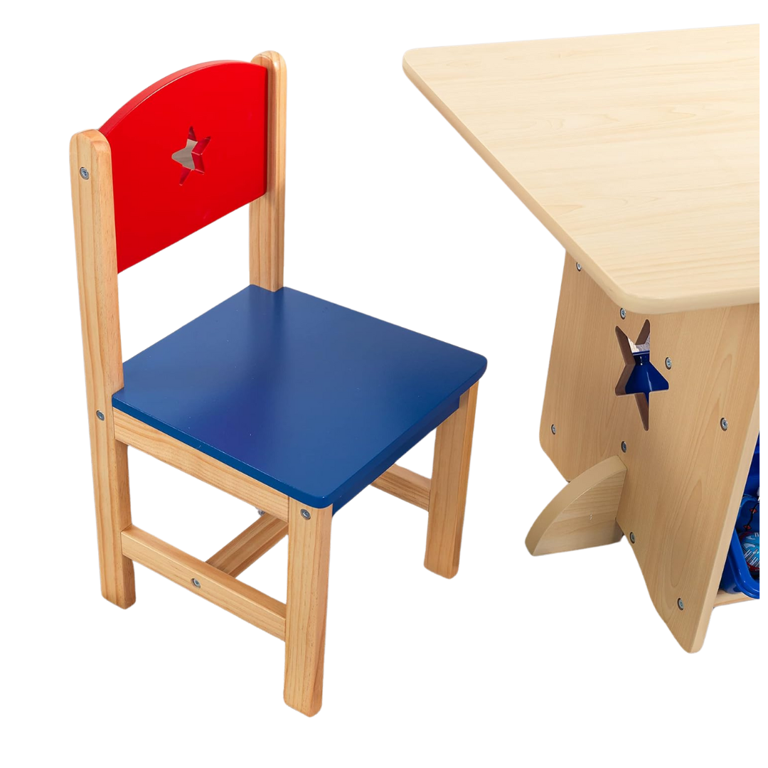 KidKraft Wooden Star Table & Chair Set with 4 Storage Bins