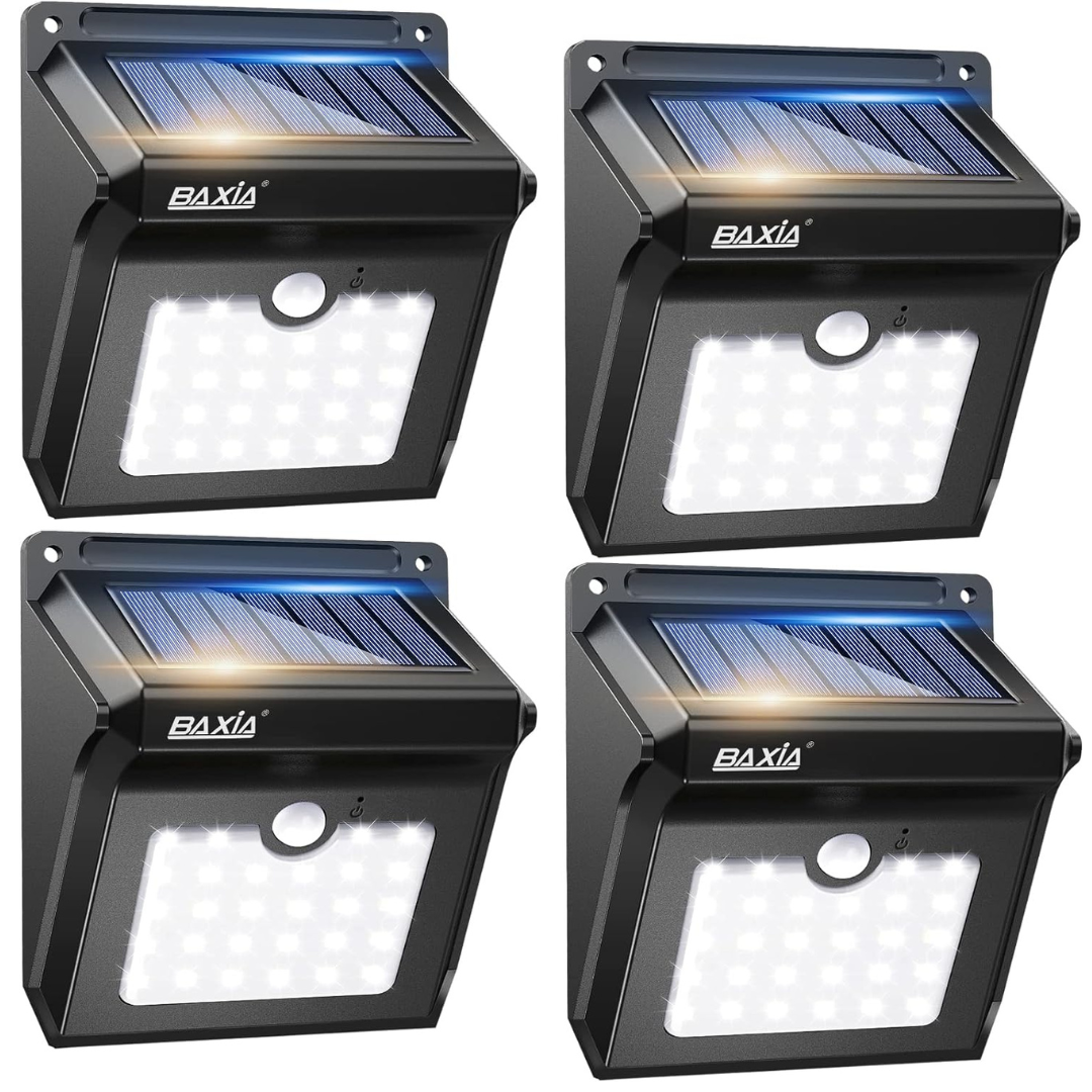 Baxia Technology Pack of 4 Solar Outdoor Lights (400LM)