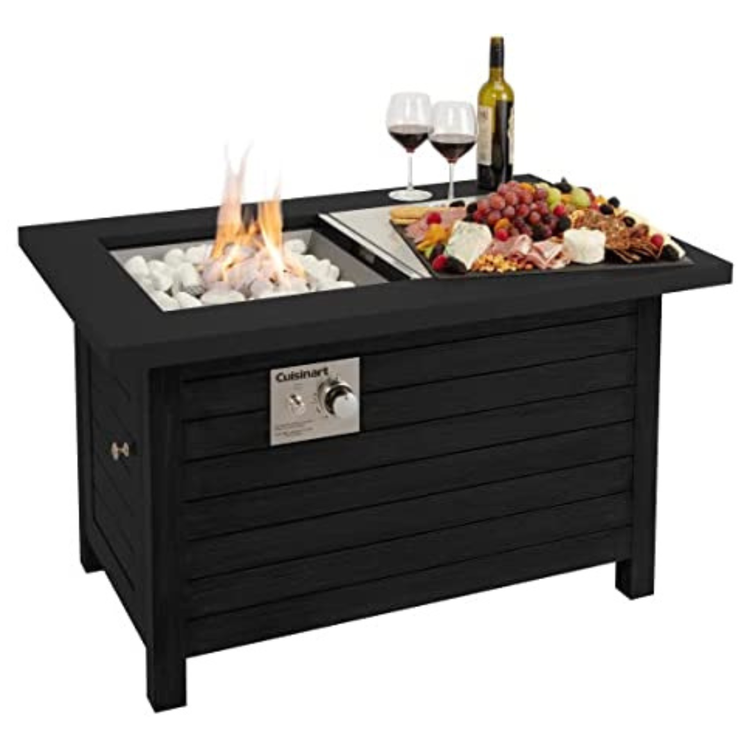 Cuisinart 2-in-1 40,000 BTU Burner Push to Start Ignition Patio Fire Pit Table