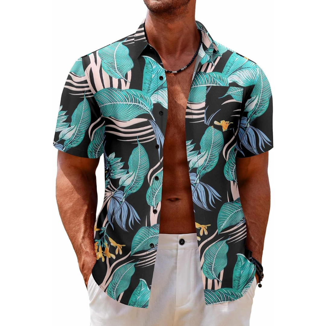 Tropical Short Sleeve Casual Button Down Hawaiian Shirts