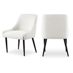 2-Set Meridian Furniture Camden Linen Textured Fabric Dining Chair