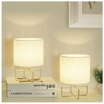 Set of 2 Small Table Lamps With Metal Base