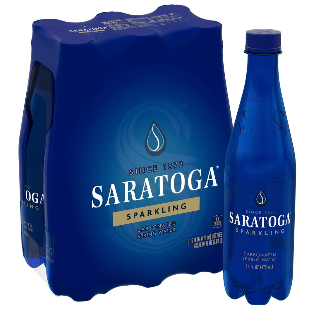 6-Pack Saratoga Sparkling Spring Water Bottle PET, 16 Oz