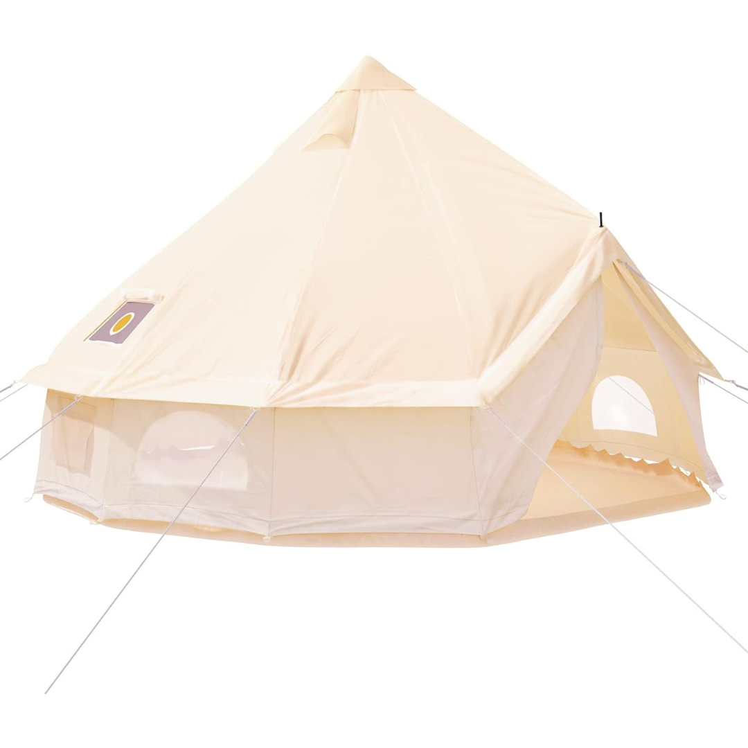 Happybuy 19.7-Ft 4-Season Breathable Canvas Yurt Tent