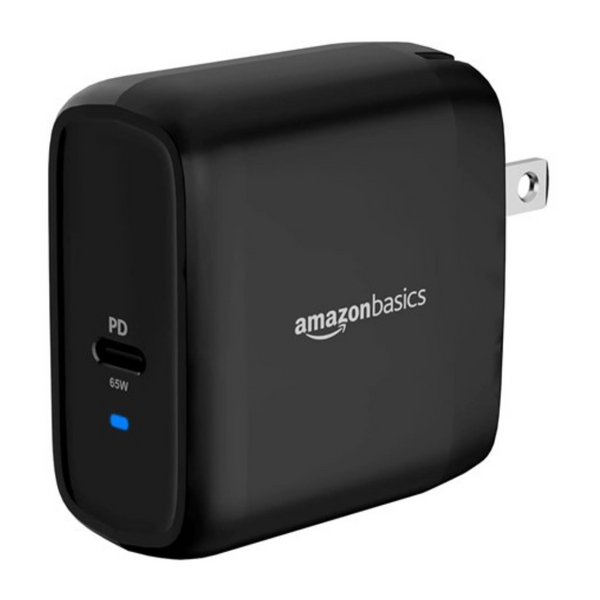 Amazon Basics 65W One-Port GaN USB-C Wall Charger Adapter