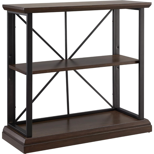 Leick Home Finnick Mixed Metal and Wood Adjustable Bookshelf