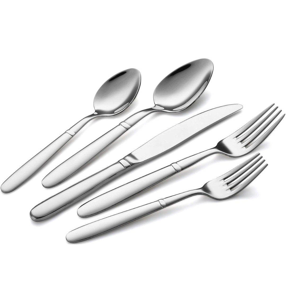 Bruntmor CRUaX Sterling Quality Silverware Royal 45 Piece Flatware Cutlery Set (Service for 8, 45 Piece)