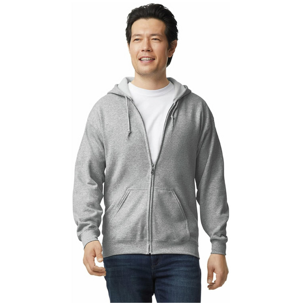 Gildan Unisex adult Fleece Zip Hoodie Sweatshirt