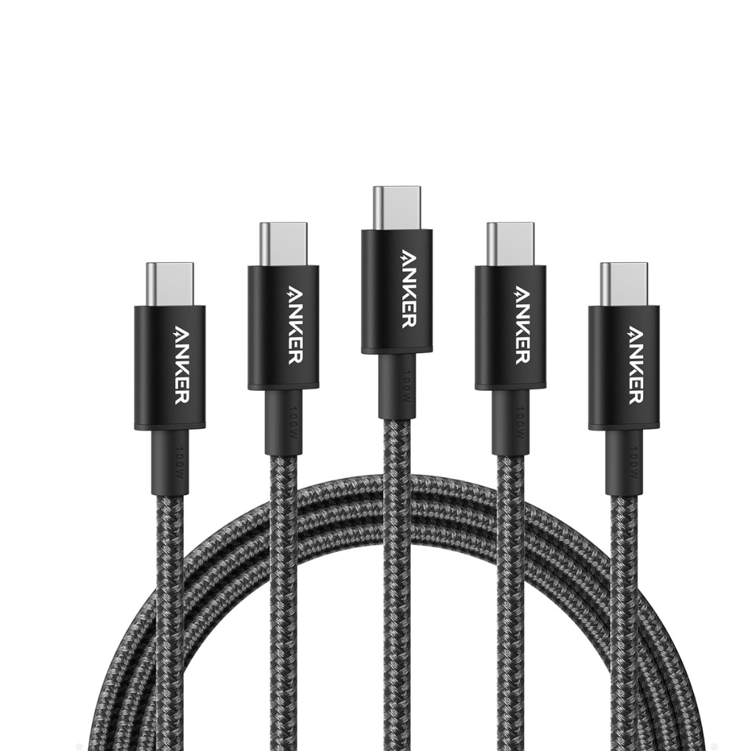 5-Pack Anker 6ft 100W USB-C Charger Cable