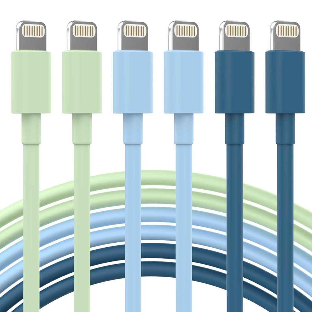 6-Pack Apple MFi Certified Fast Charging Lightning Cable
