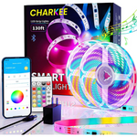 Charkee 130ft (65.6ft x 2) Color Changing RGB LED Strips Lights