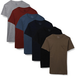 6-Pack Fruit of the Loom Men's Short Sleeve Pocket T-Shirt