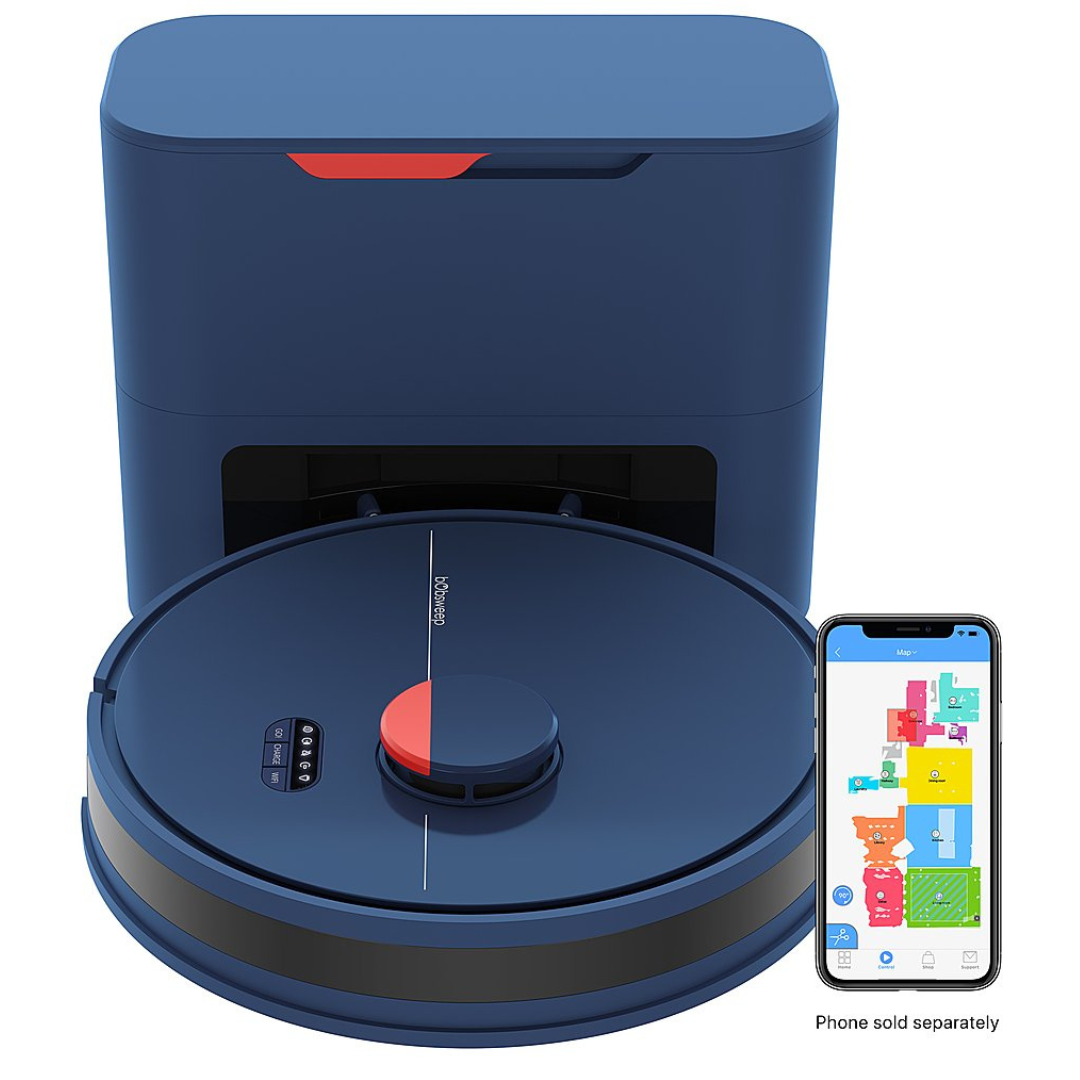 bObsweep Dustin Wi-Fi Connected Self-Emptying Robot Vacuum and Mop