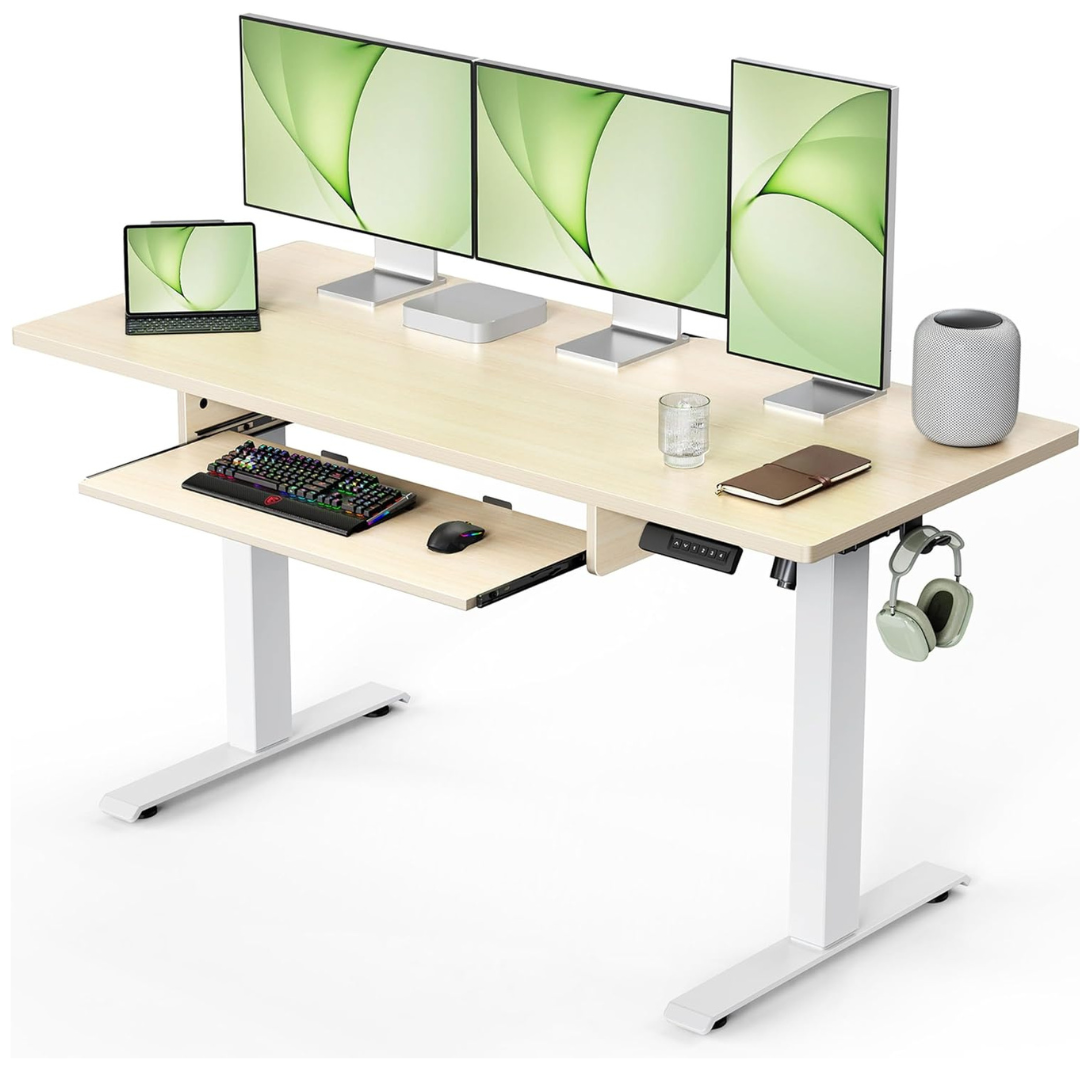 Marsail Mid-Century Modern 55" Electic Adjustable Desk
