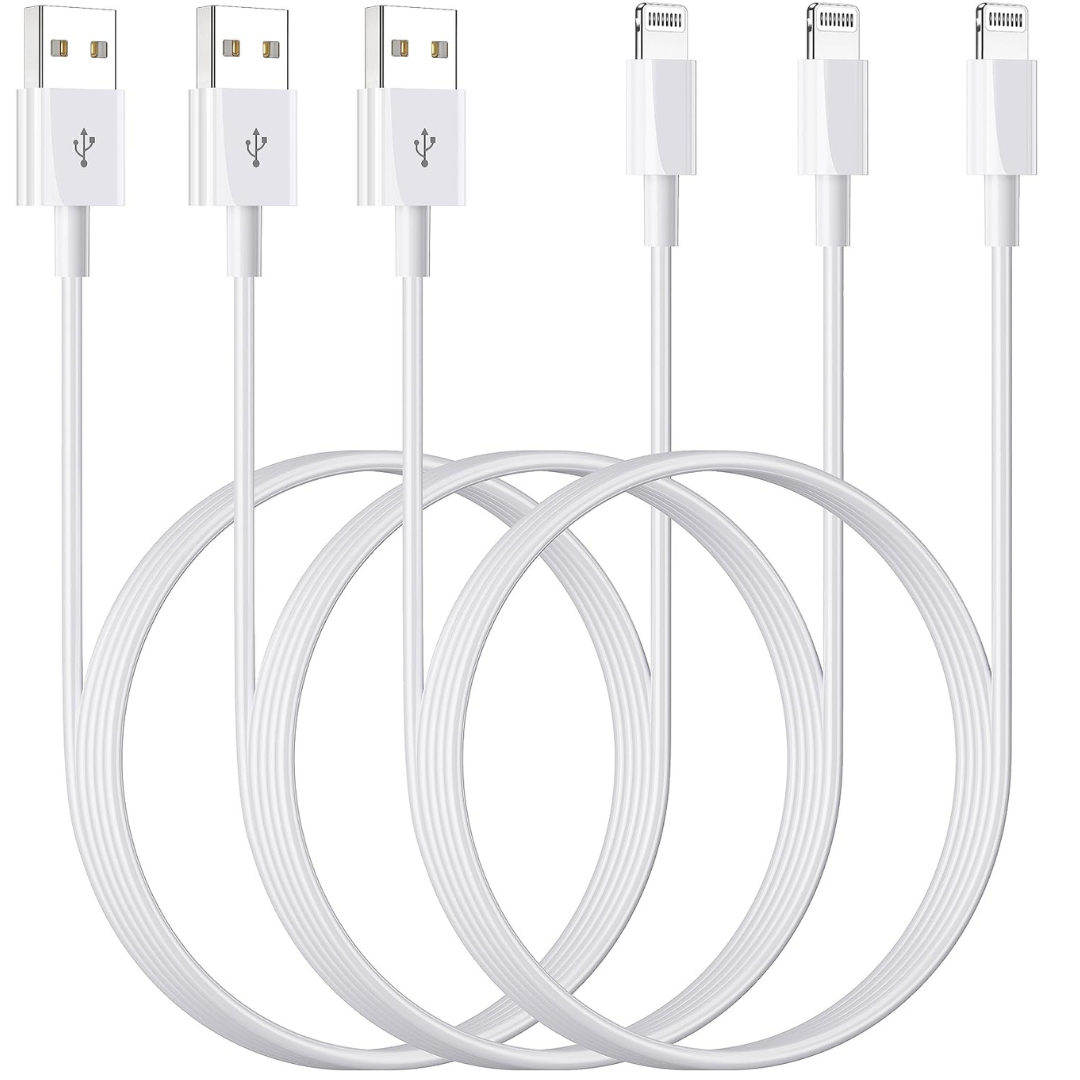 3-Pack 3ft Apple MFi Certified Fast Charging USB-A to Lightning Cable