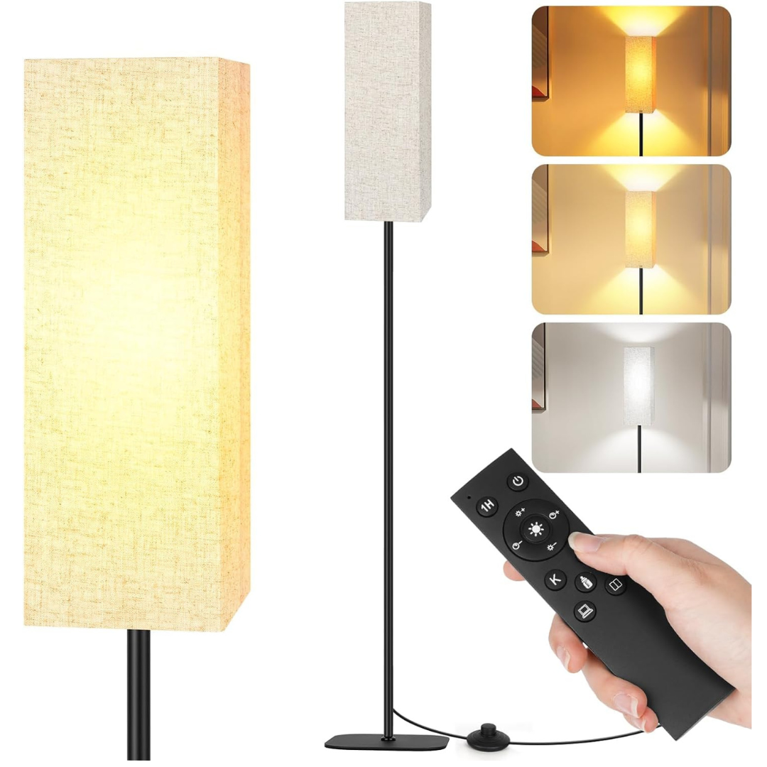 12W LED 67" Modern Standing Floor Lamp with Remote Control