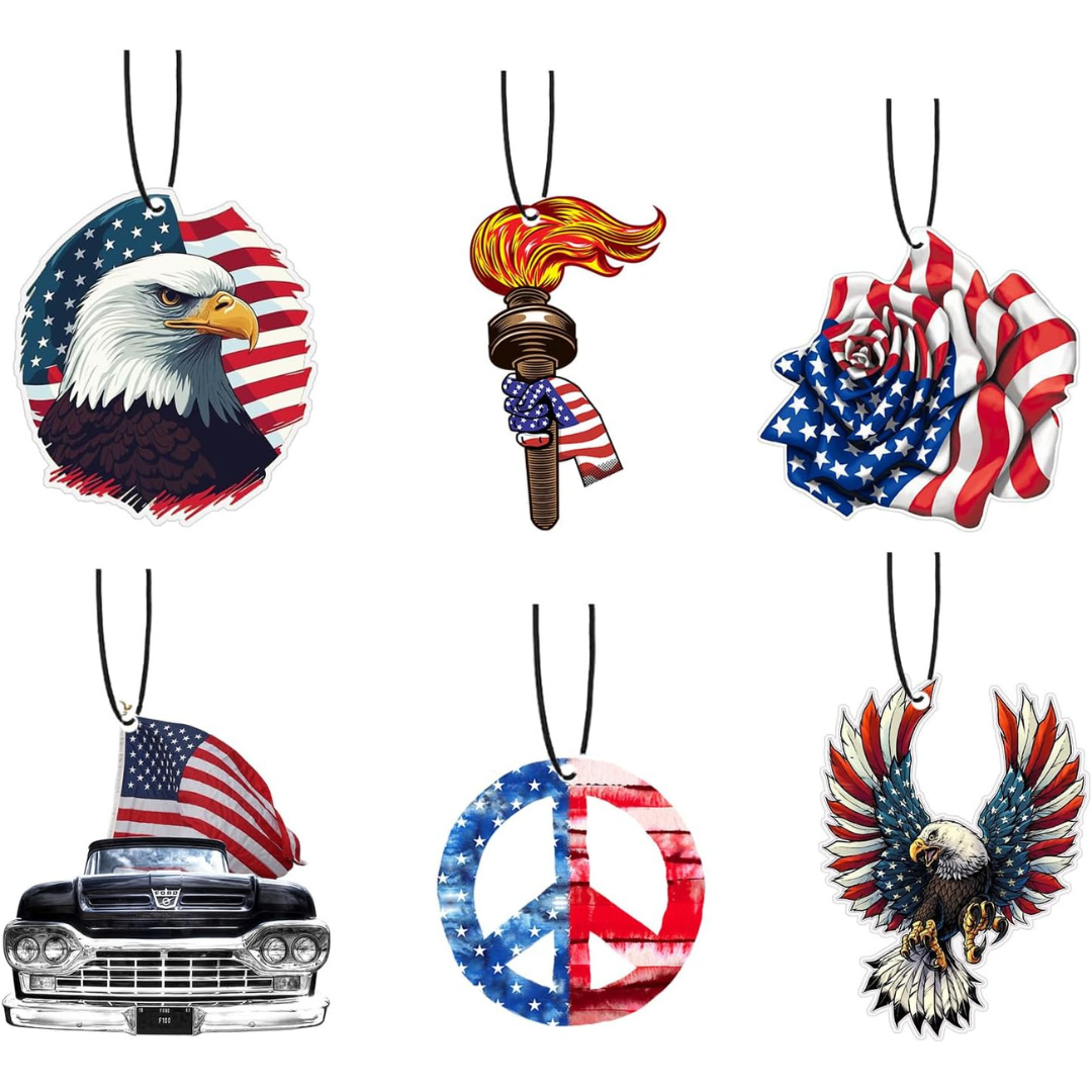 6-Pieces Roniavl American Flag Car Air Freshener