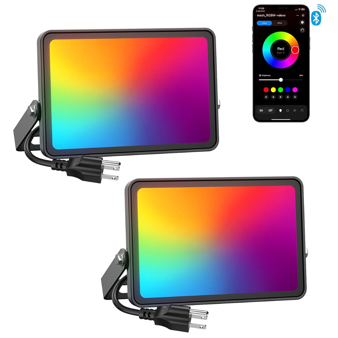 2-Pack Onforu RGBW 27 Modes Color Changing Outdoor Flood Lights